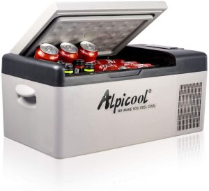 Alpicool C15 Portable Refrigerator 16 Quart(15 Liter) Vehicle, Car, Truck, RV, Boat, Mini Fridge Freezer For Driving, Travel, Fishing, Outdoor -12/24V DC & 110V AC