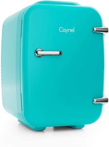 CAYNEL Outdoor Mini-Fridge Portable Thermoelectric 4 Liter Cooler And Warmer For Skincare, Eco-Friendly Beauty Fridge For Foods, Medications, Cosmetics, Breast Milk, Medications Home, And Travel