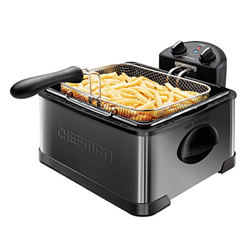 Chefman XL Deep Fryer w/Basket Strainer is a Best Deep Fryers For A Large Family with removable basket and heat element.