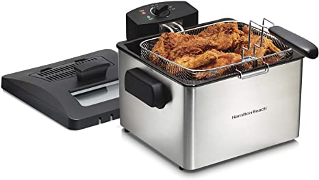 Hamilton Beach Professional Grade Electric Deep Fryer is highly recommended Deep Fryers For A Large Family removable lid, basket and heating element
