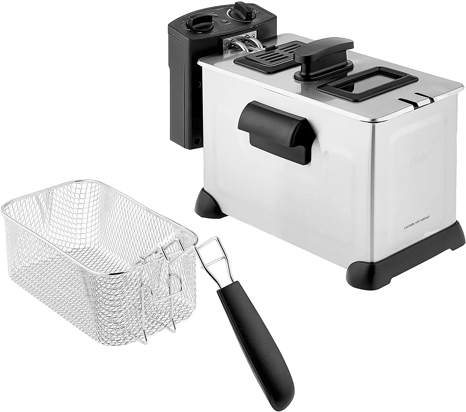 Oster Professional Style Stainless Steel Deep Fryer For A Large Family with odor filter, window and basket