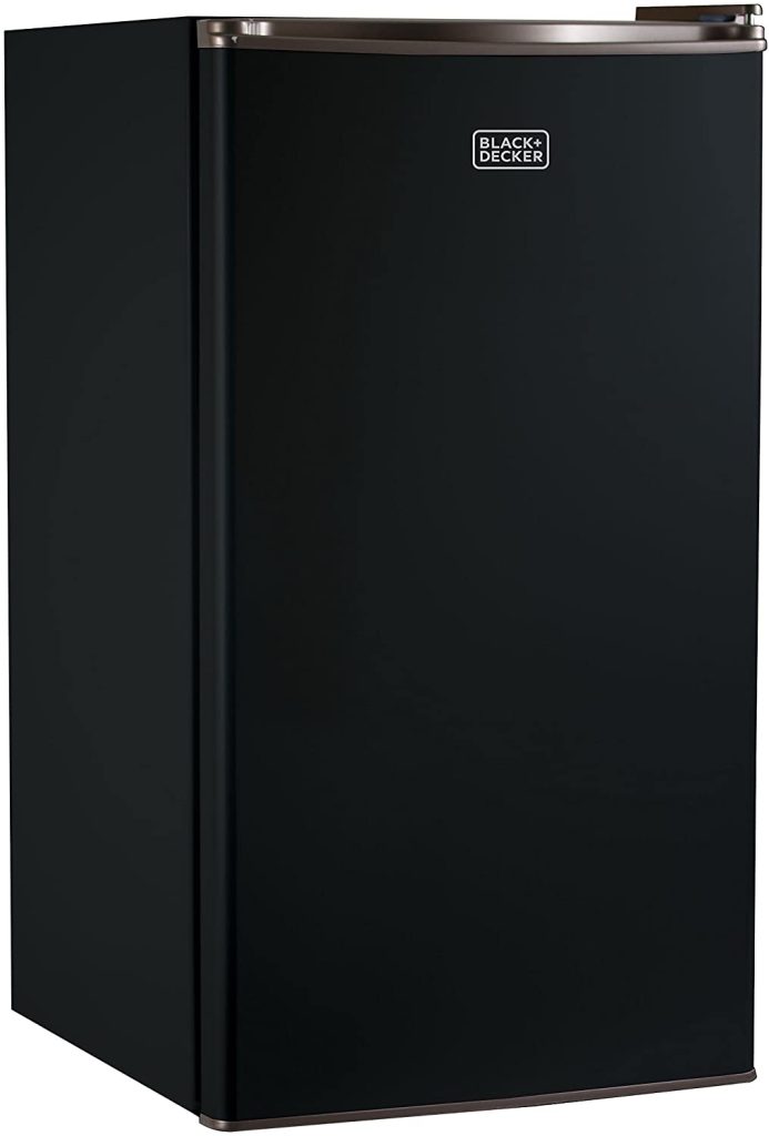 BLACK+DECKER BCRK32B Compact Refrigerator Energy Star Single Door Mini Fridge With Freezer, 3.2 Cubic Feet, Black