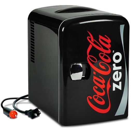 Coca-Cola Zero Mini Fridge - Thermoelectric Portable Cooler And Warmer, 4 Liter/6 Can Capacity, 12V DC/110V AC, For Skincare, Dorm, Food, Medications, Home And Travel-Red