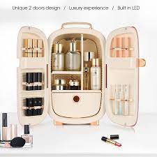 IKER 12L Beauty Fridge, Professional Skincare Fridge 2 Door Design For Cosmetics Storage, Only For Exquisite Women & Girls (Peach Pink)