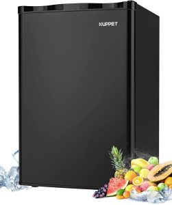 KUPPET Mini Refrigerator Compact Refrigerator-Small Drink Food Storage Machine For Dorm, Garage, Camper, Basement Or Office, Single Door Mini Fridge, 4.5 Cu.Ft, Black