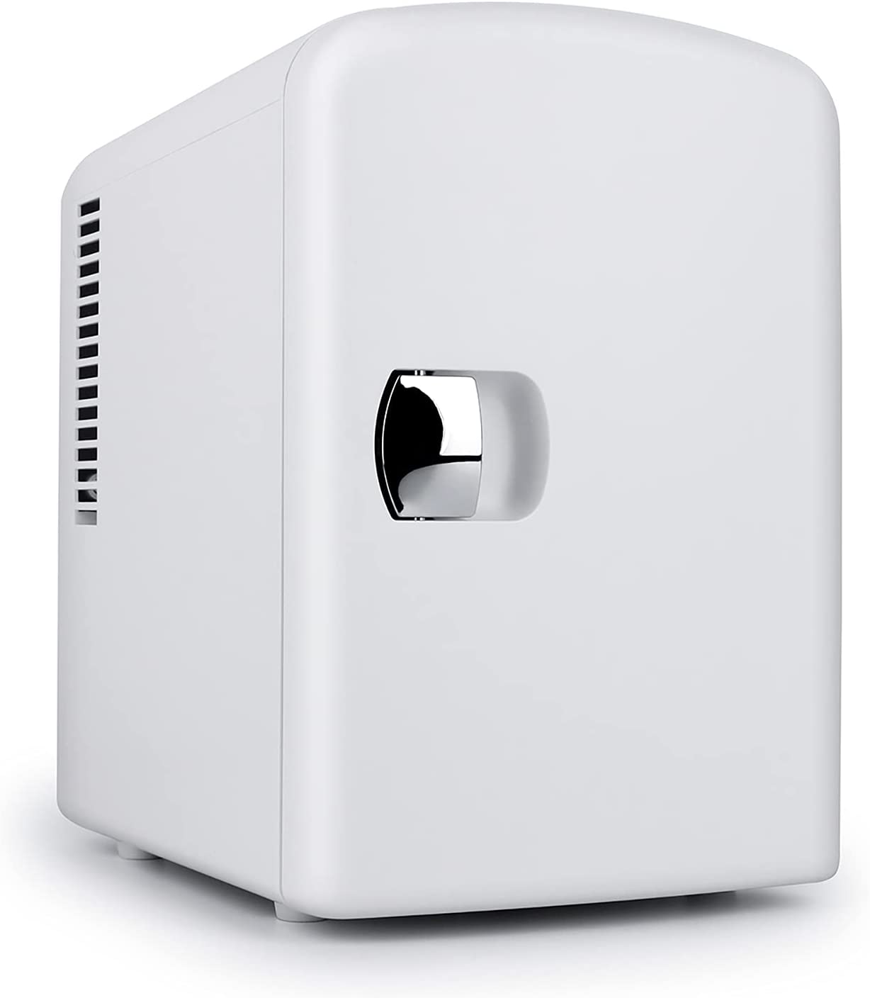 Living Enrichment Mini-Fridge Chilling And Warming, Portable Compact Refrigerator AC/DC Power, 4L 6 Cans Capacity, For Skincare, Foods, Medications, Milk, Home, And Travel White
