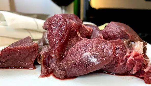 Raw meat placed on a table