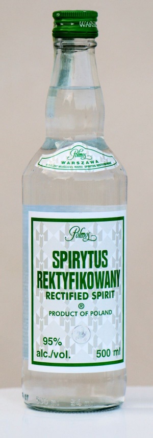 a bottle of Spirytus Rektyfikowany vodka 