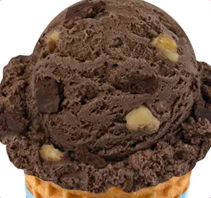 close up of baskin robbins brownie fudge ice cream