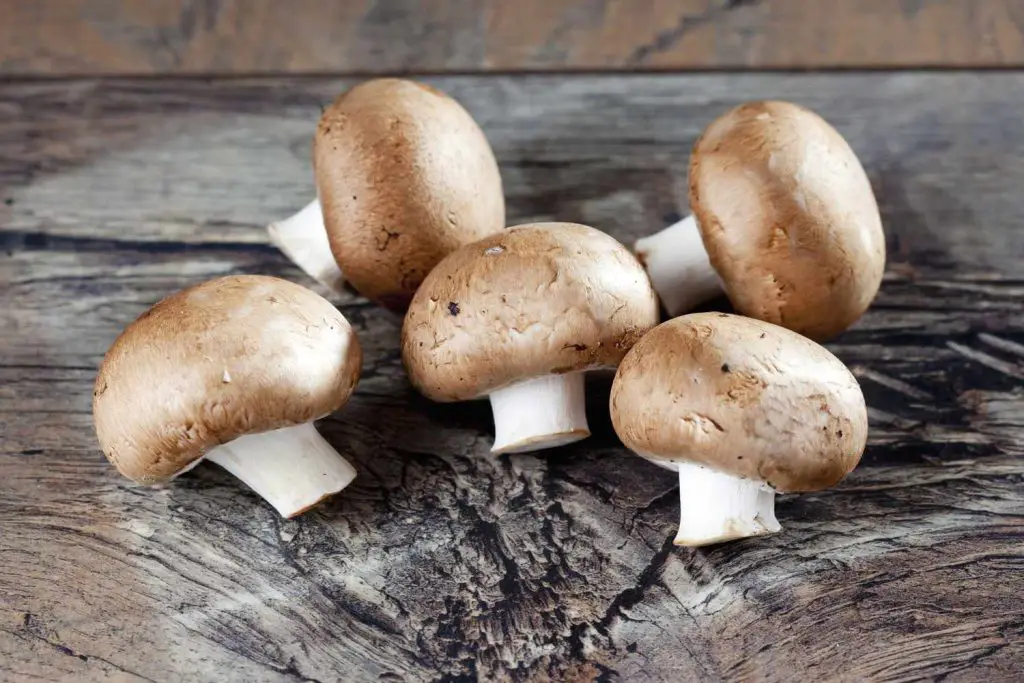 five cremini mushrooms 
