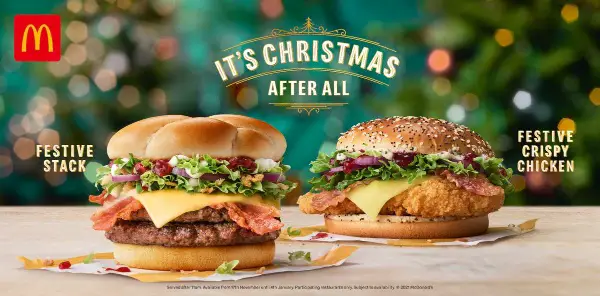 mcdonalds festive stack and festive crispy chicken burger