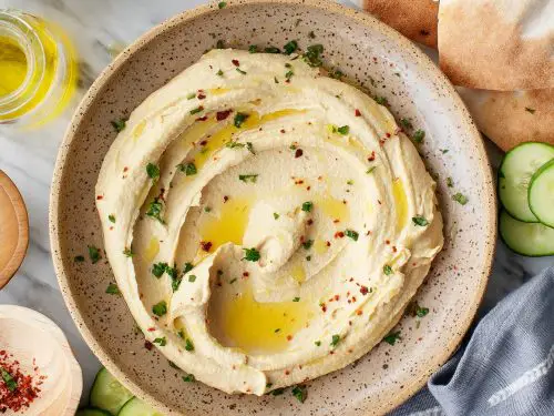 hummus served in a bowl