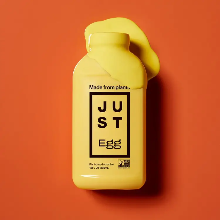 just egg bottle with orange background