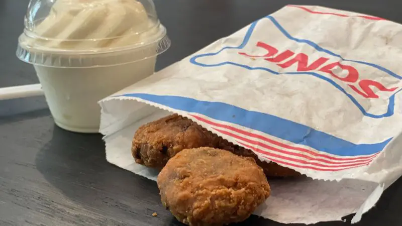 sonic Fried Cookie Dough Bites with a cup of ice cream