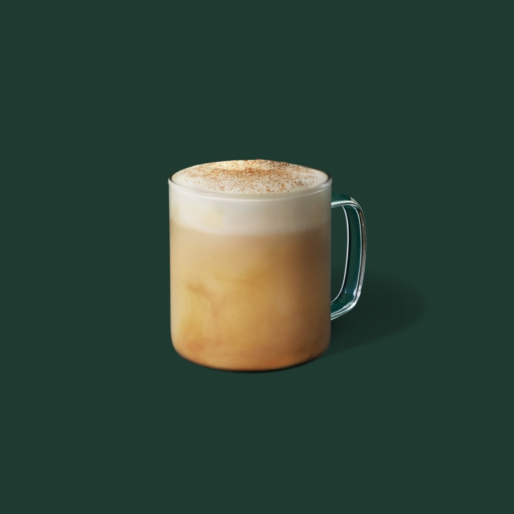 starbucks Eggnog Latte with green background