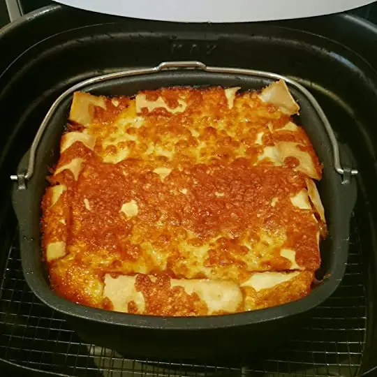 Lasagna in an Air Fryer -  reheating lasagna in an air fryer