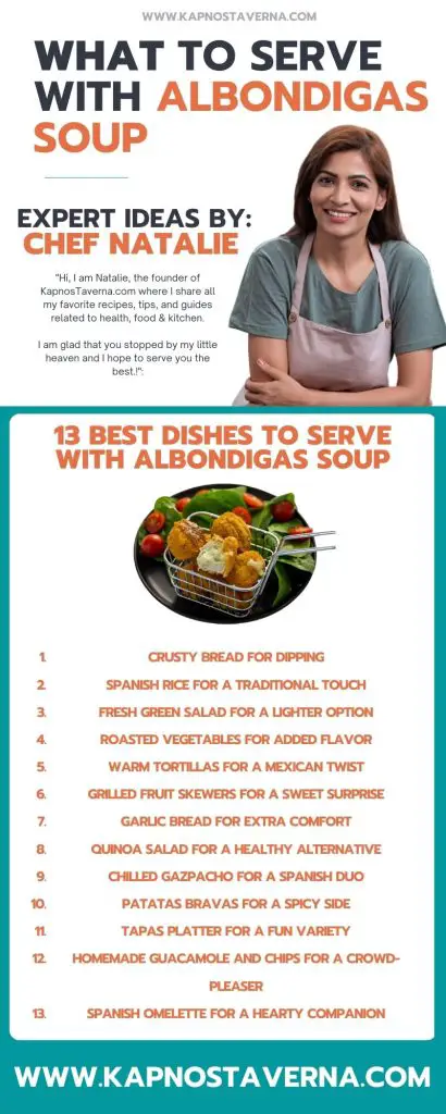 infographic for albondigas soup