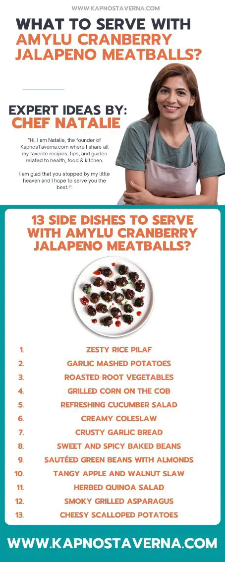 Side Dishes idea to Serve with Amylu Cranberry Jalapeno Meatballs by Chef Natalie