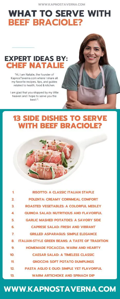 Side Dishes idea to Serve with Beef Braciole by Chef Natalie