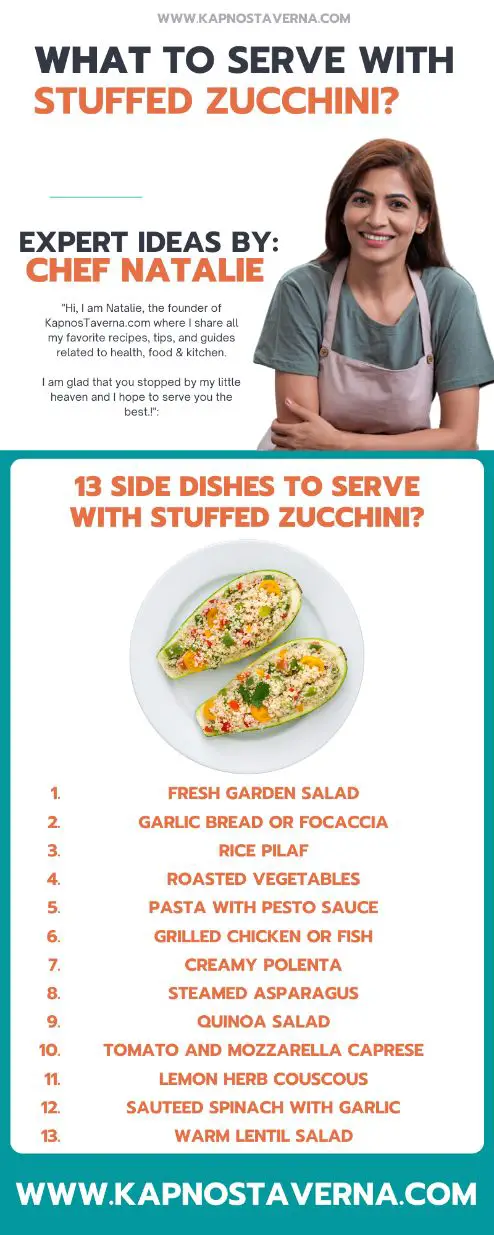 Side Dishes idea to Serve with Stuffed Zucchini by Chef Natalie